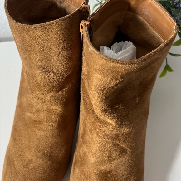 Bamboo Boots Women’s 10 Brown Zip Up Suede Shoes Booties Block Heel EUR 40 Heels - Picture 5 of 7